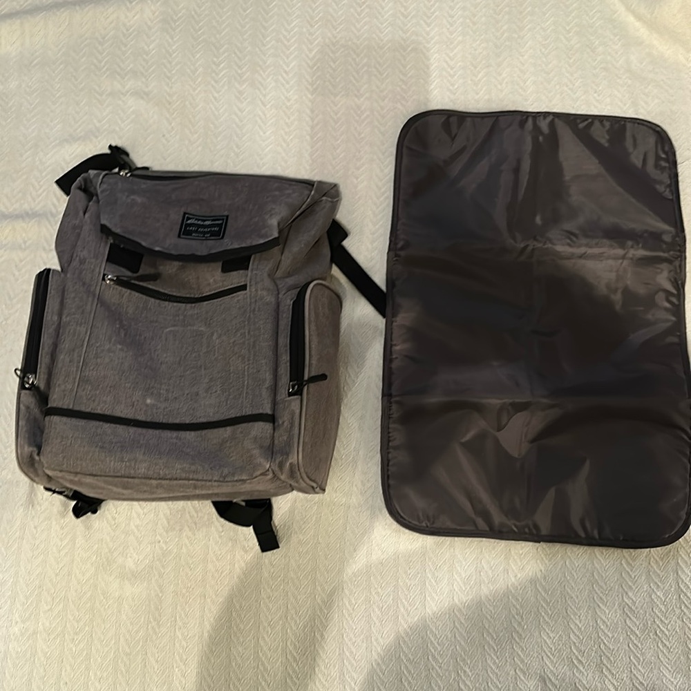 Eddie Bauer First Adventure Diaper Bag - Grey and Black